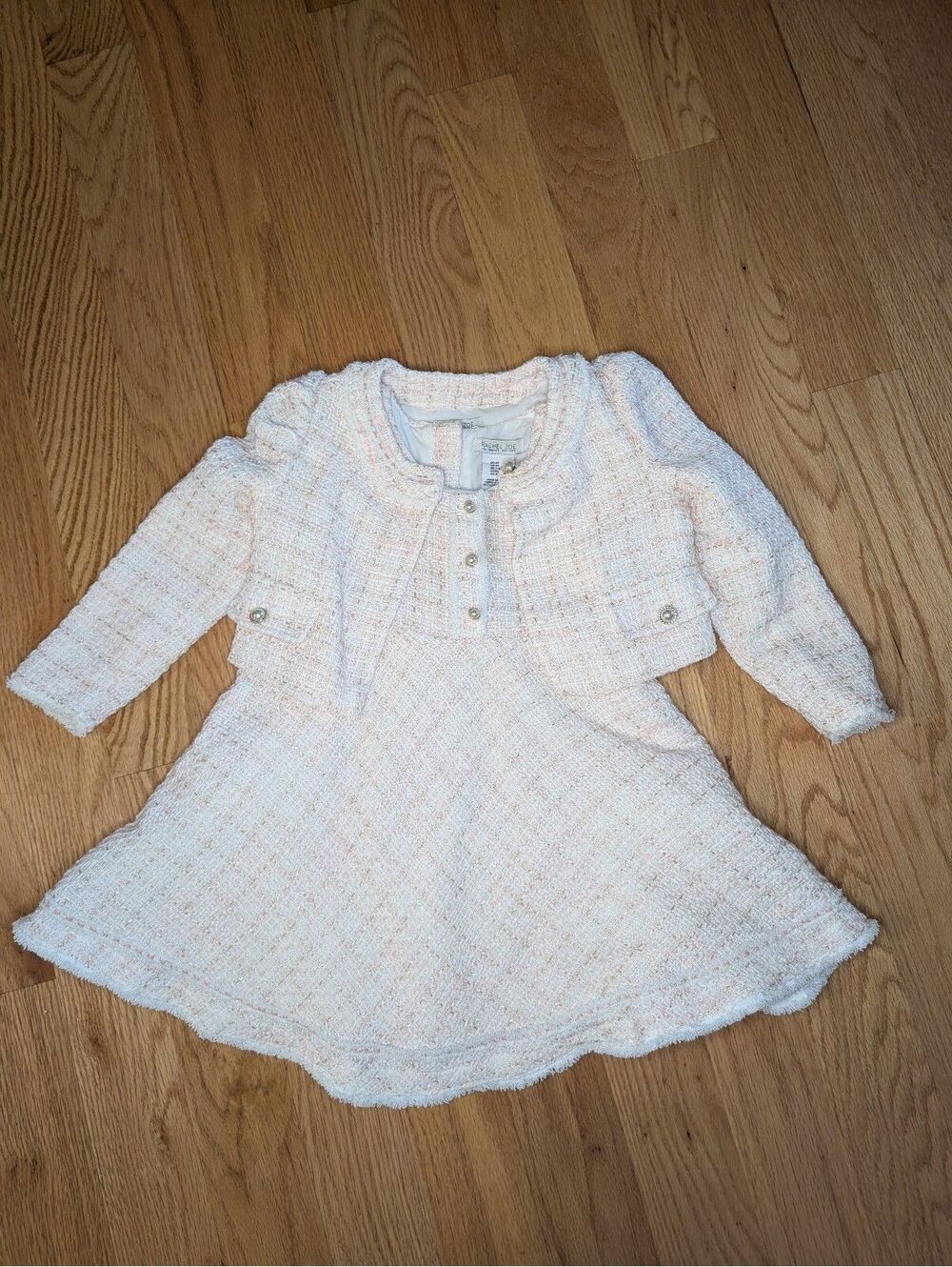 Rachel Zoe Girls 4T Pink Tweed Dress and Jacket Set